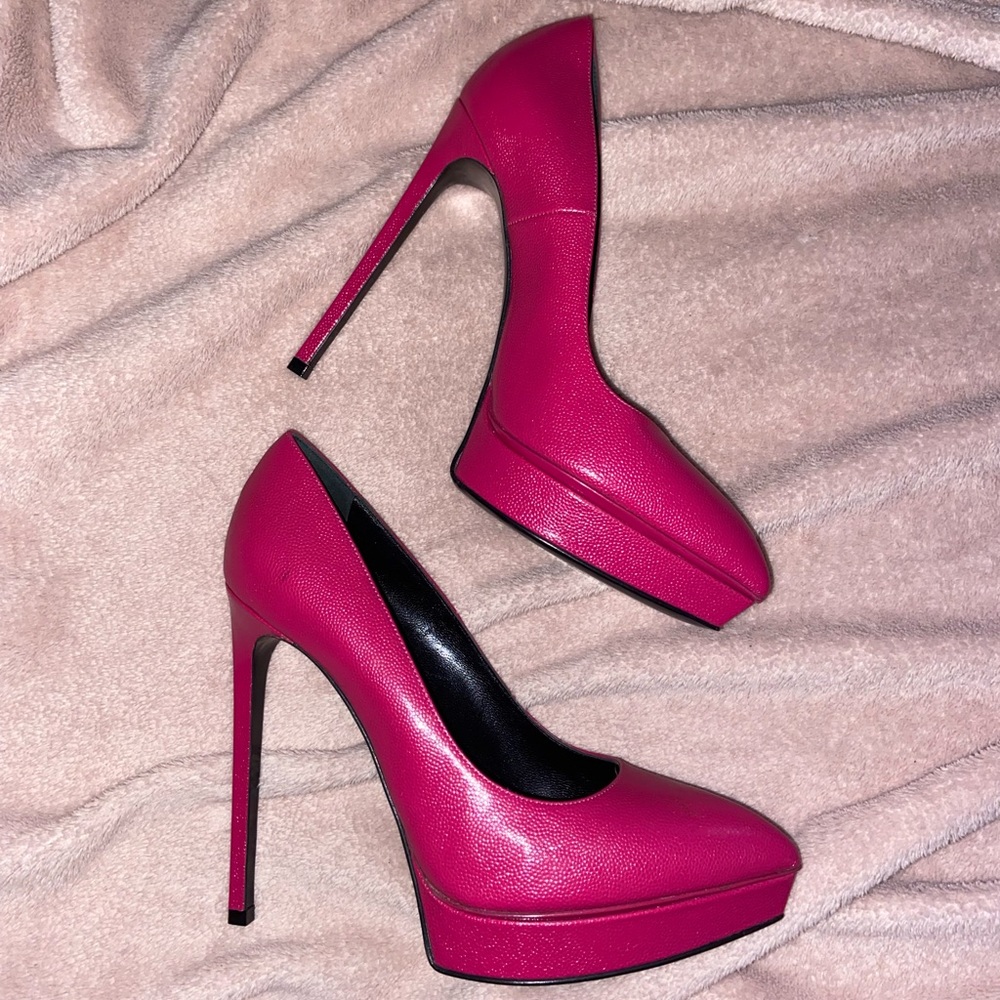 SAINT LAURENT YSL Janis 105 Platform Pumps in Pink, Size 40 (fit Like 9.5)